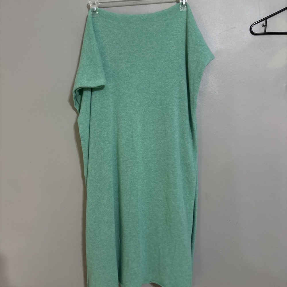Blue Green 100% Cashmere Shawl Pashmina Stole Wrap Cashmeritaly First Class - Picture 3 of 4